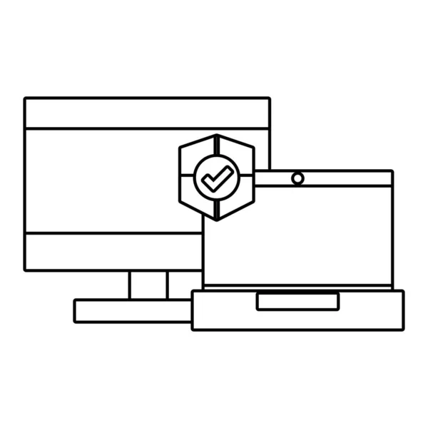 Technologie Computing Cartoon — Stockvektor