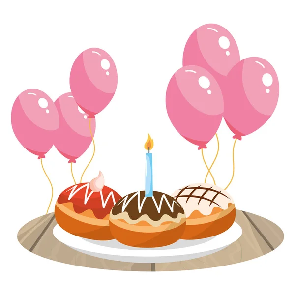 Ciasto i urodziny — Wektor stockowy