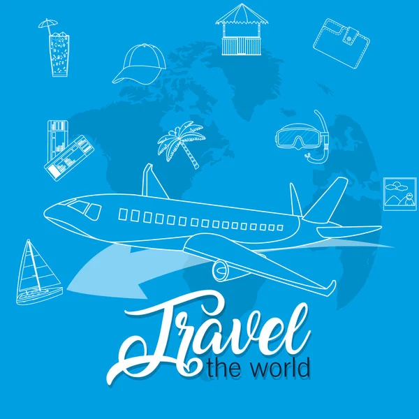 Viajar por el mundo — Vector de stock