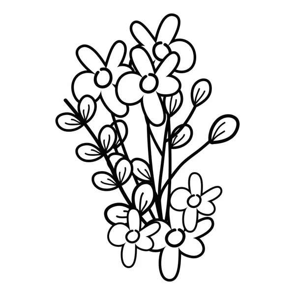 Bloemen tekening cartoon — Stockvector