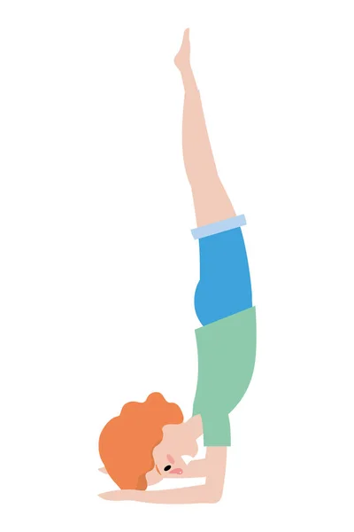 Fit Woman Practicando Yoga — Vector de stock