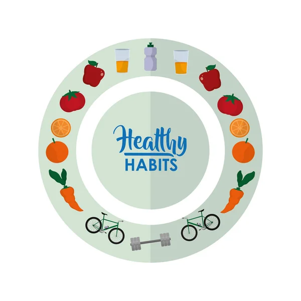 Healthy habits lifestyle — Stock Vector