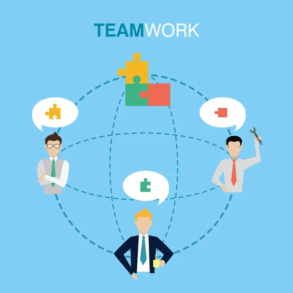 Concepto de trabajo en equipo empresarial — Vector de stock