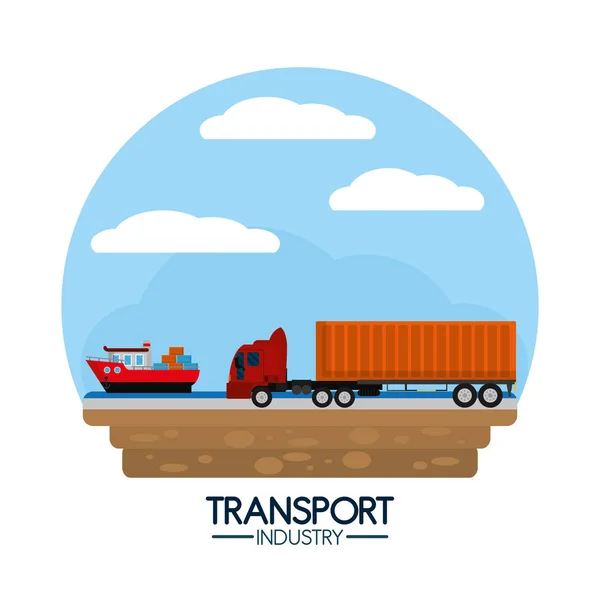 Industria del transporte marítimo — Vector de stock