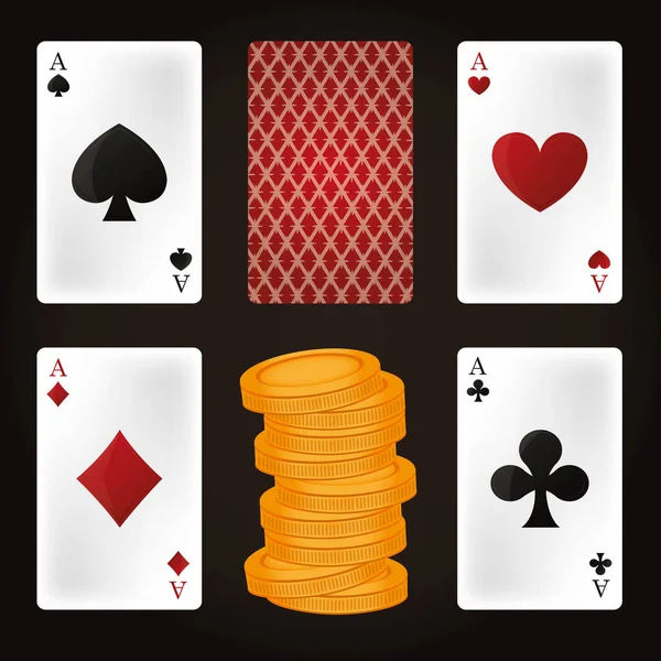 Conjunto de elementos del casino — Vector de stock
