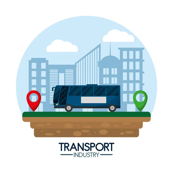 Industrie du transport par autobus — Image vectorielle