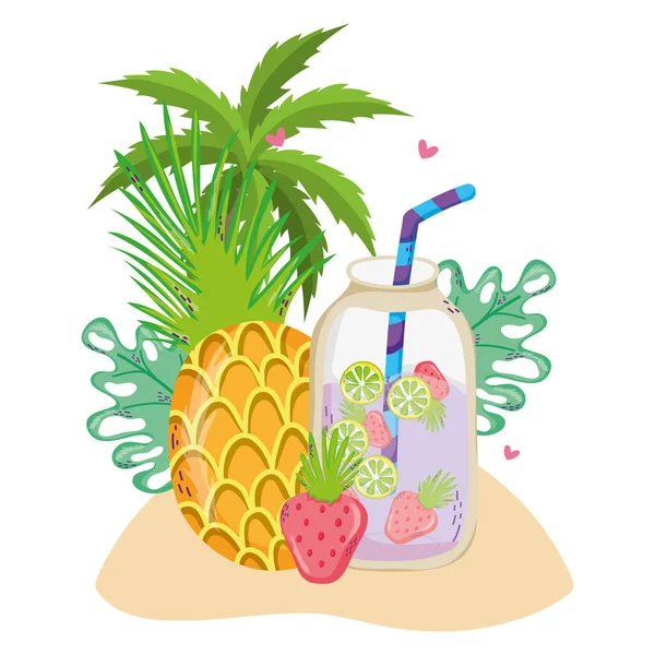 Bebidas de verão e tropicais — Vetor de Stock
