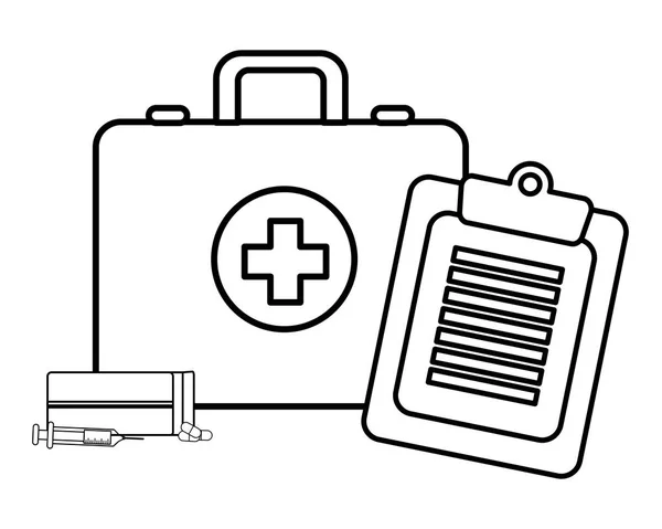Design de kit médico isolado — Vetor de Stock
