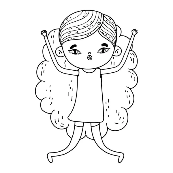 Petite fille personnage mignon — Image vectorielle