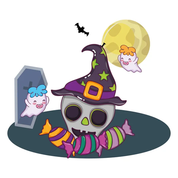 Halloween cute cartoons — Stock Vector