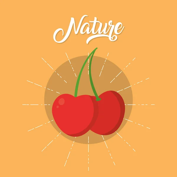 Nature fruits cartoon — Stock Vector