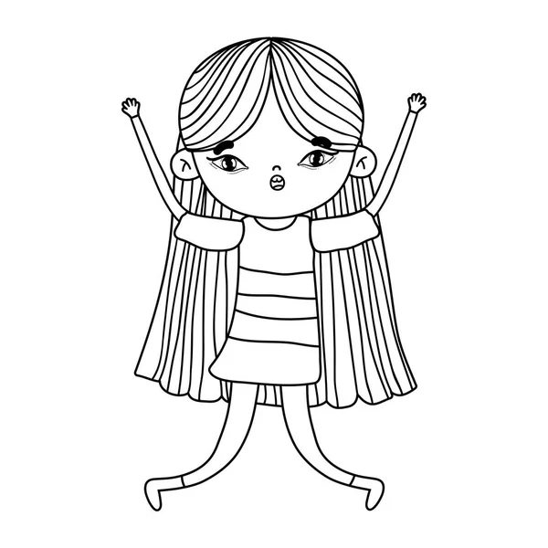Μικρό κορίτσι χαριτωμένο χαρακτήρα — Διανυσματικό Αρχείο