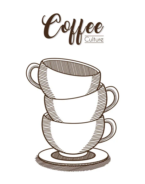 Tasses à café empilées — Image vectorielle