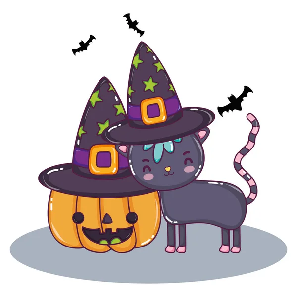 Halloween desenhos animados bonitos — Vetor de Stock