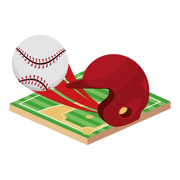 Baseball equipment cartoon — Stock Vector