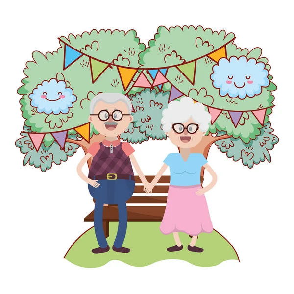 Cartoon eines älteren Ehepaares — Stockvektor