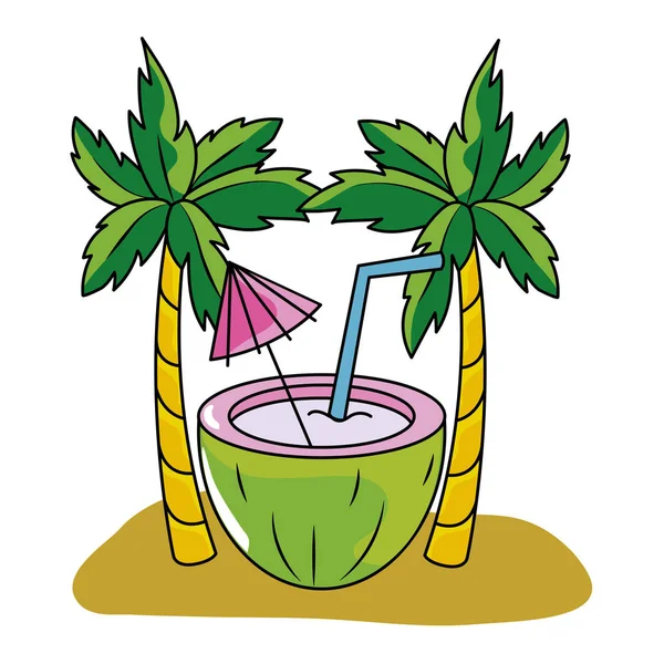 Tropische zomer cartoon — Stockvector