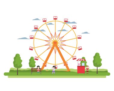 dönme dolap mekanik ve çocuk mağazası ile