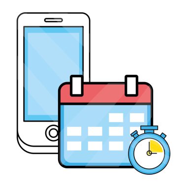 teknoloji smartphone çizgi film