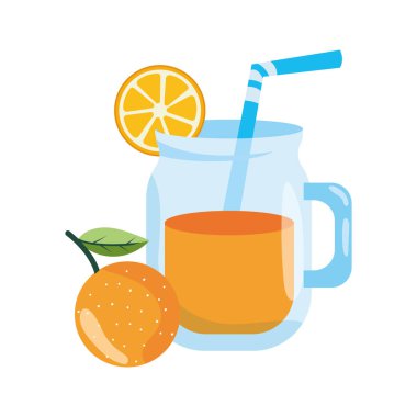 lezzetli taze meyve suyu çizgi film