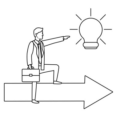 Executive işadamı avatar siyah beyaz