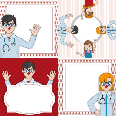 Palyaço doktor karikatür tasarım
