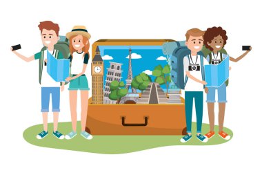 Genç arkadaşlar turist