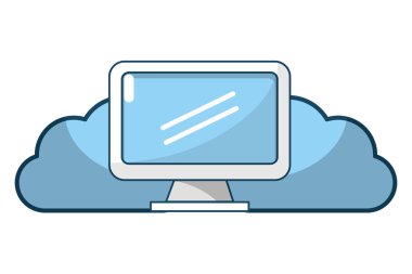 teknoloji web bulut çizgi film