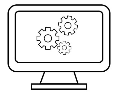 Teknoloji bilgisayar ekran çizgi film