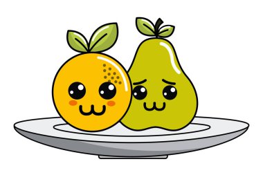 İzole kawaii meyve tasarım