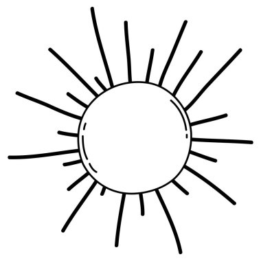 İzole güneş çizgi film