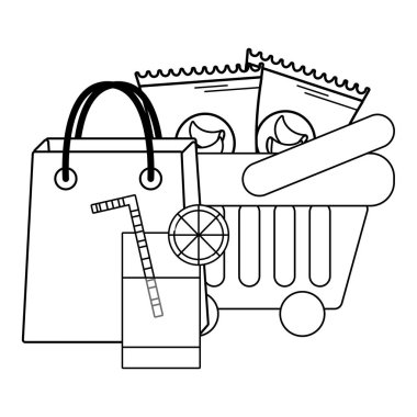 alışveriş sepeti siyah ve beyaz satın