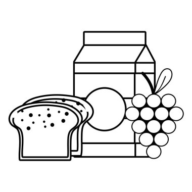 süpermarket bakkal ürünleri çizgi film