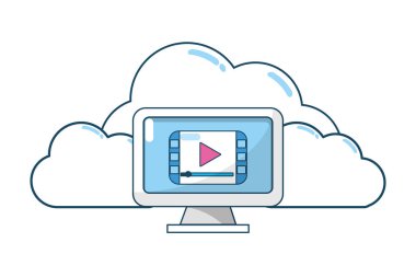 teknoloji web bulut çizgi film