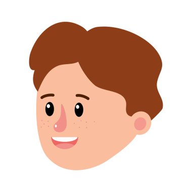 mutlu çocuk kafa güzel saç modeli ile