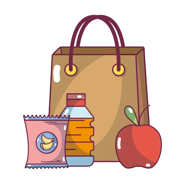 Supermercado produtos de mercearia desenhos animados — Vetor de Stock