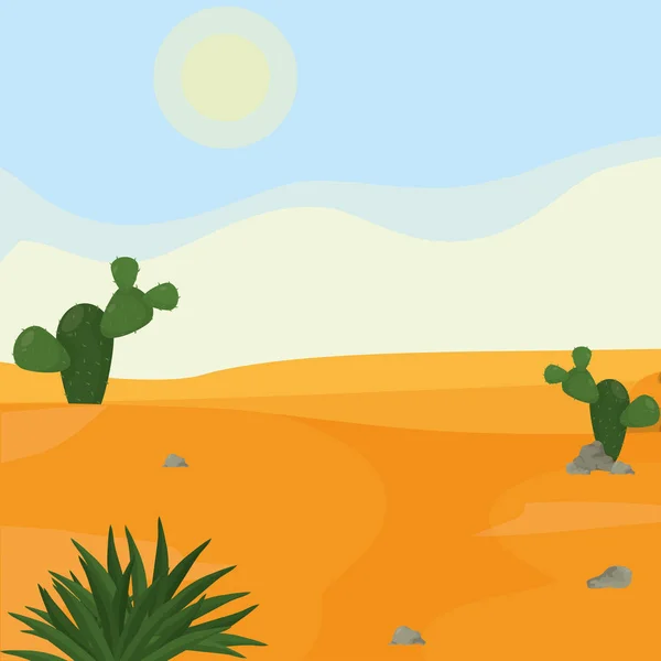 Desert paysage dessin animé — Image vectorielle