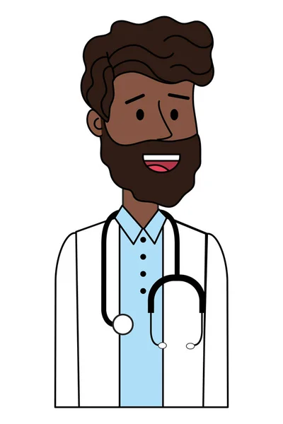 Männlicher Arzt Karikatur — Stockvektor