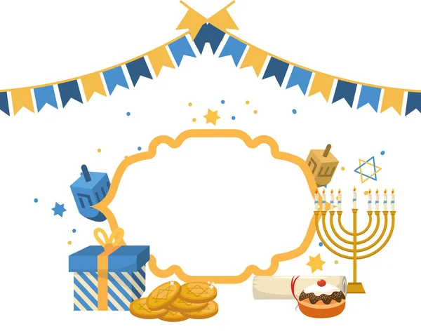 Hanukkah fiesta de dibujos animados — Vector de stock