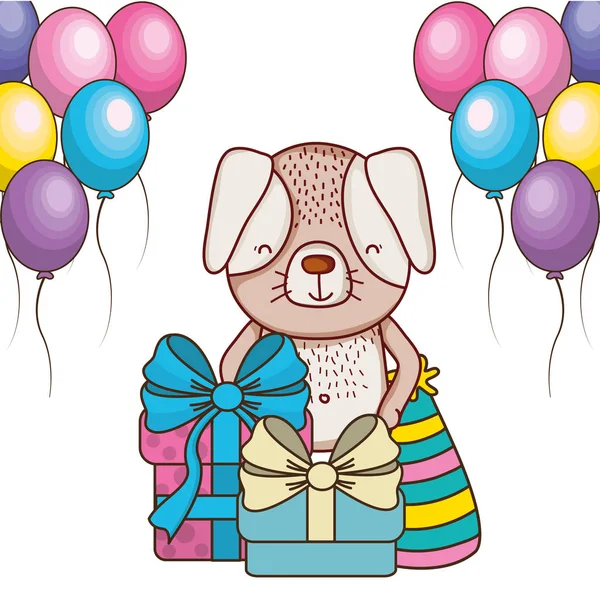 お誕生日おめでとうかわいい動物 — ストックベクタ