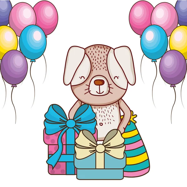 Feliz cumpleaños lindo animal — Archivo Imágenes Vectoriales