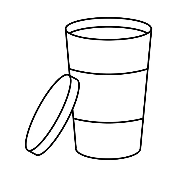 在塑料杯饮料中概述美味的咖啡 — 图库矢量图片