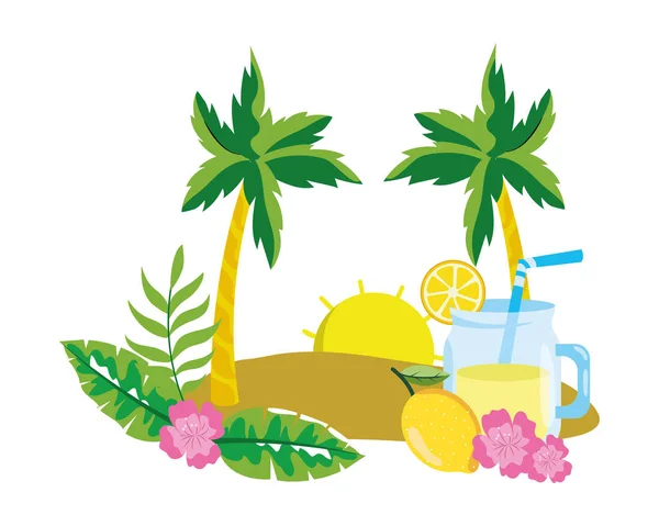 Delicioso jugo fresco de dibujos animados — Vector de stock