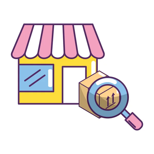 Ecommerce loja online desenhos animados — Vetor de Stock