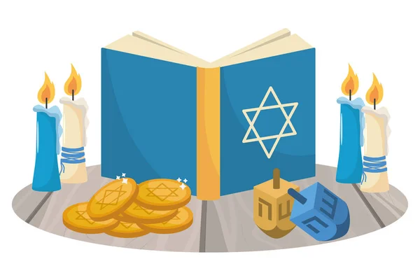 Hanukkah feest cartoon — Stockvector