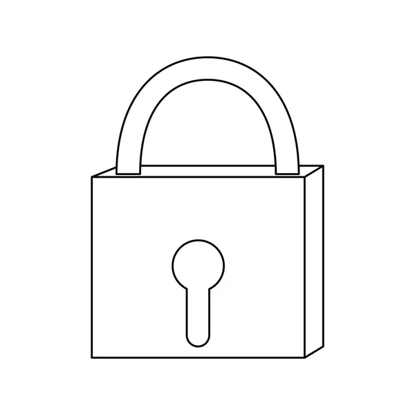 Outline closed padlock object security access — Stock Vector