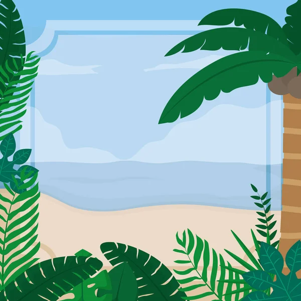 Plantilla marco verano — Vector de stock