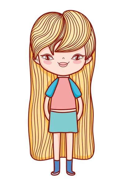 Niña lindo dibujo — Vector de stock