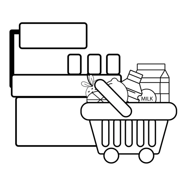 Supermercato prodotti alimentari cartone animato — Vettoriale Stock