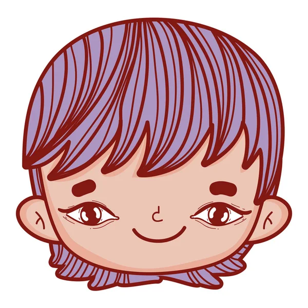 Petit garçon dessin visage — Image vectorielle